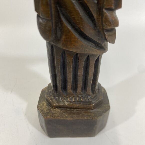 Carved Wood ‘Christ The Redeemer’ 8.75” Vintage Sculpture Figurine, Rio Souvenir - Picture 8 of 11